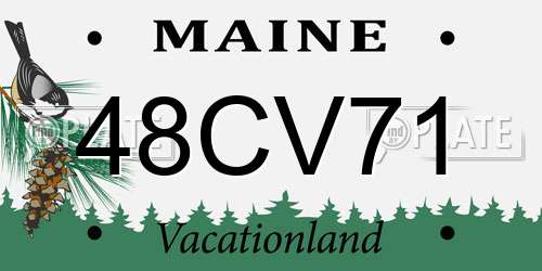 48CV71 Maine License Plate