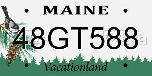 48GT588 Maine License Plate