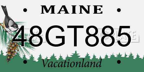 48GT885 Maine License Plate