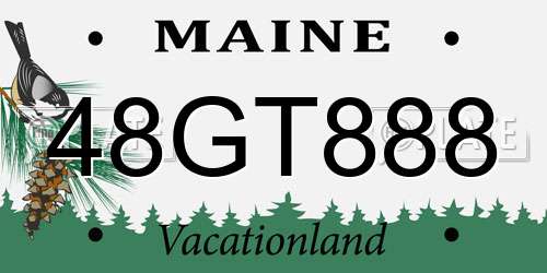48GT888 Maine License Plate