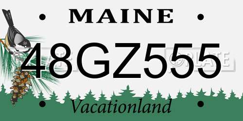 48GZ555 Maine License Plate