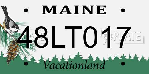 48LT017 Maine License Plate