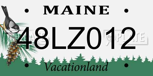 48LZ012 Maine License Plate