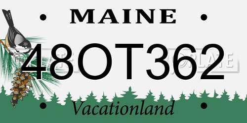 48OT362 Maine License Plate