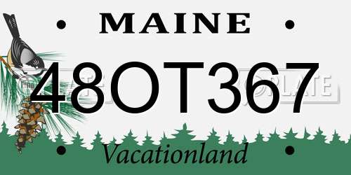 48OT367 Maine License Plate