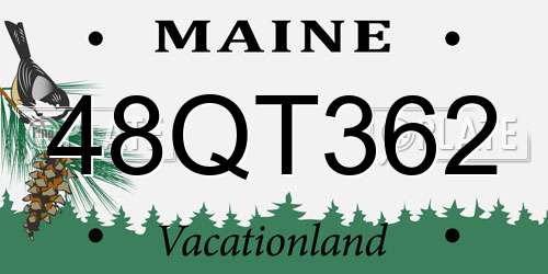 48QT362 Maine License Plate