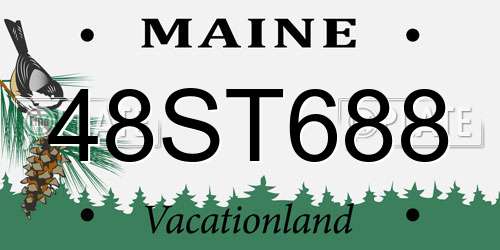 48ST688 Maine License Plate