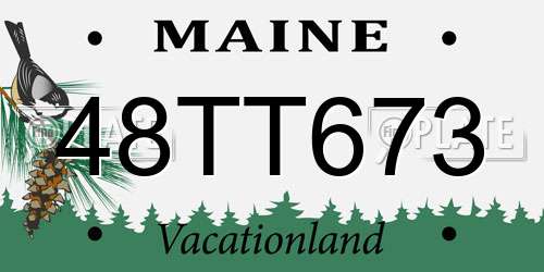 48TT673 Maine License Plate