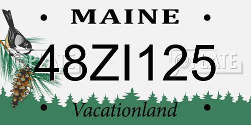 48ZI125 Maine License Plate