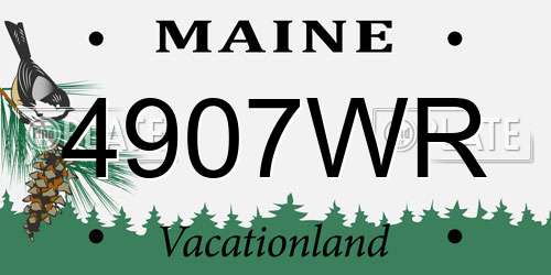 4907WR Maine License Plate