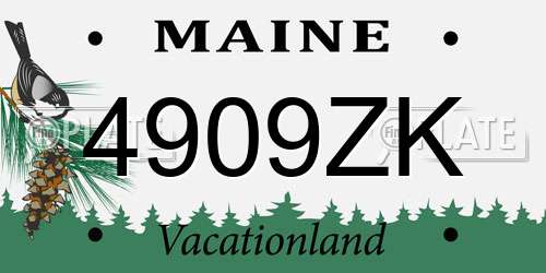 4909ZK Maine License Plate