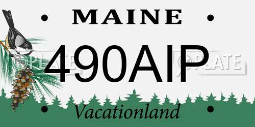 490AIP Maine License Plate