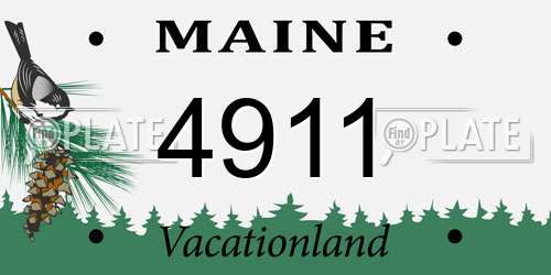 4911 Maine License Plate
