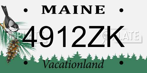 4912ZK Maine License Plate