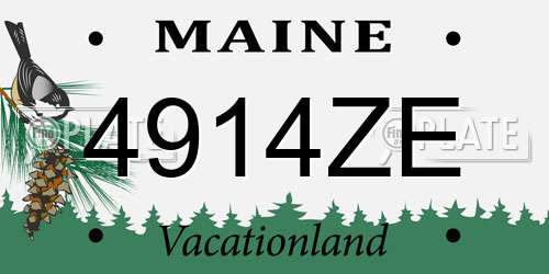4914ZE Maine License Plate