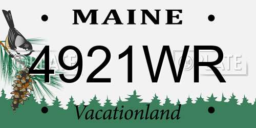 4921WR Maine License Plate