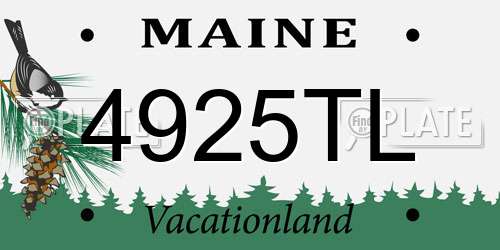 4925TL Maine License Plate