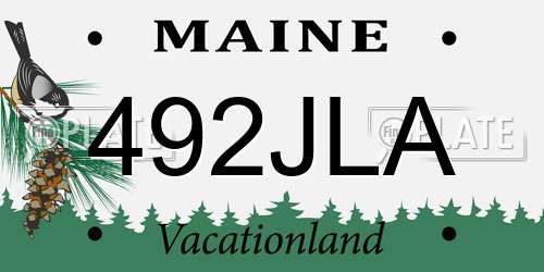 492JLA Maine License Plate