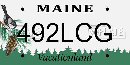 492LCG Maine License Plate