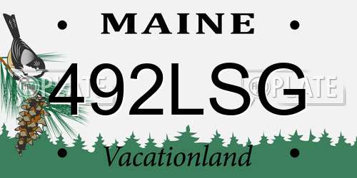 492LSG Maine License Plate