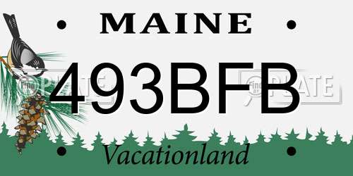 493BFB Maine License Plate
