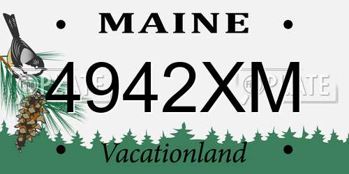 4942XM Maine License Plate