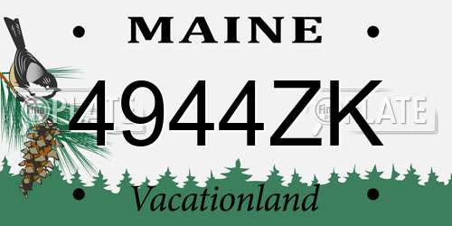 4944ZK Maine License Plate