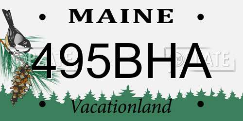 495BHA Maine License Plate