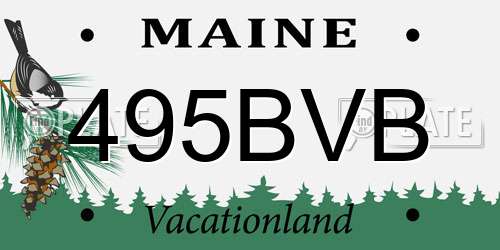 495BVB Maine License Plate