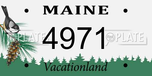 4971 Maine License Plate