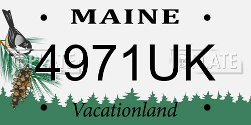 4971UK Maine License Plate