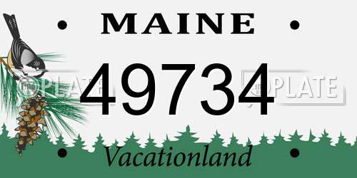 49734 Maine License Plate