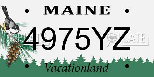 4975YZ Maine License Plate