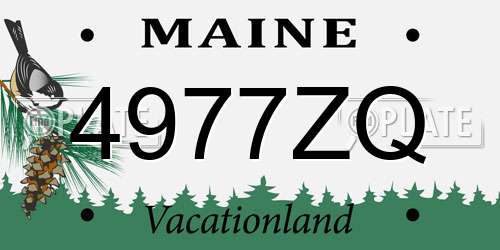 4977ZQ Maine License Plate