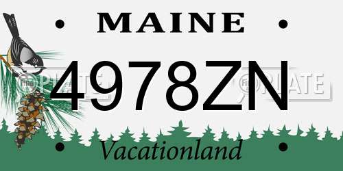 4978ZN Maine License Plate