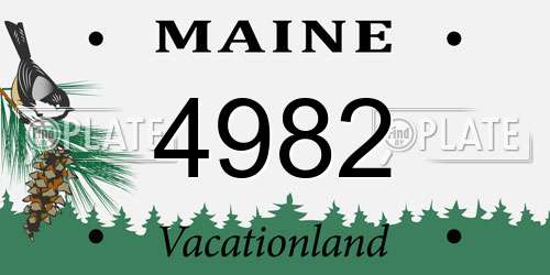 4982 Maine License Plate