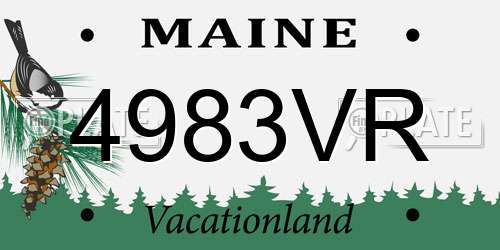 4983VR Maine License Plate