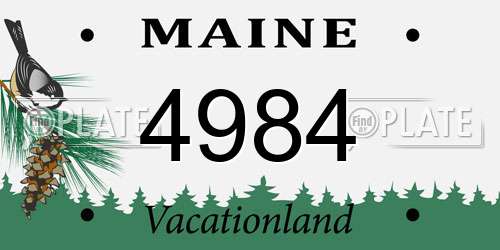 4984 Maine License Plate