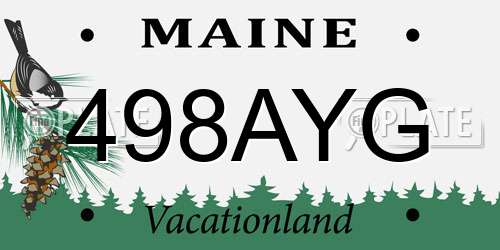 498AYG Maine License Plate