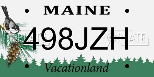 498JZH Maine License Plate