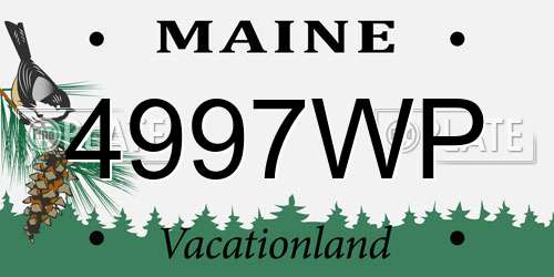 4997WP Maine License Plate