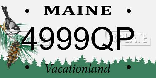 4999QP Maine License Plate