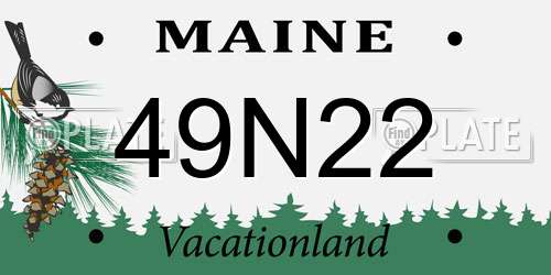 49N22 Maine License Plate