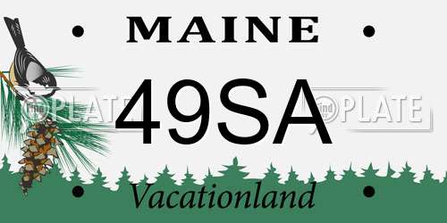 49SA Maine License Plate