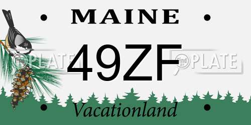 49ZF Maine License Plate