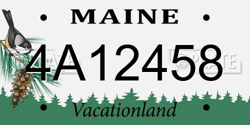 4A12458 Maine License Plate