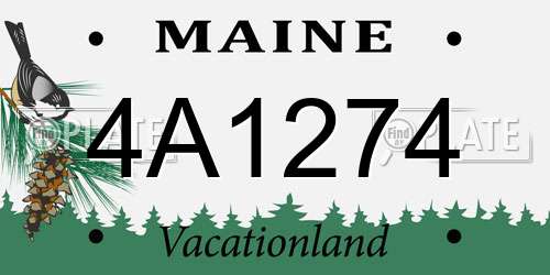 4A1274 Maine License Plate