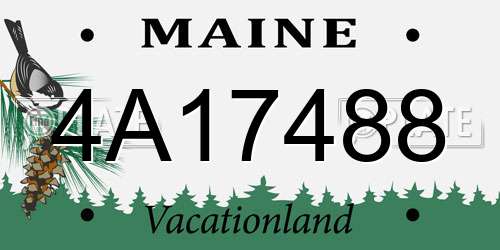 4A17488 Maine License Plate