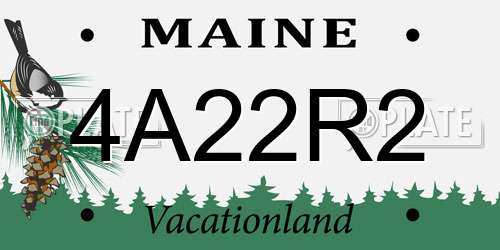 4A22R2 Maine License Plate