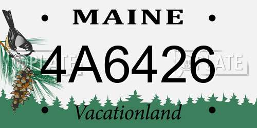4A6426 Maine License Plate